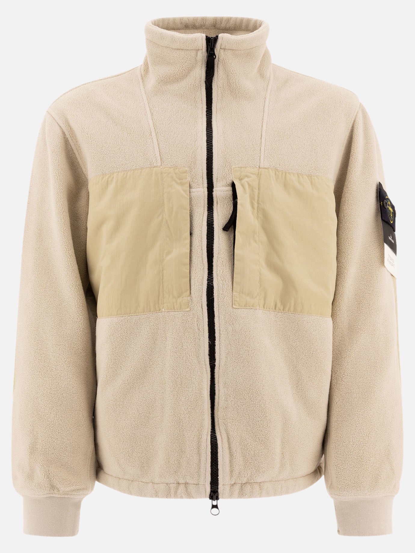 Stone Island "Compass" fleece jacket Beige