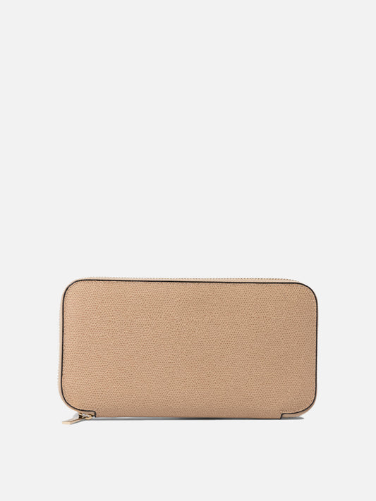 Valextra "10 CC" wallet with zip Beige