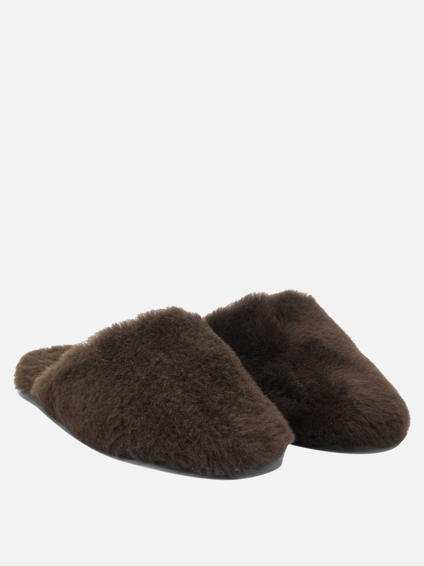 Slippers 100% shearling on calf leather - 100% leather  Brown - Aeyde Women | PDP | VIETTI Online Store | Zoom-Modal_2
