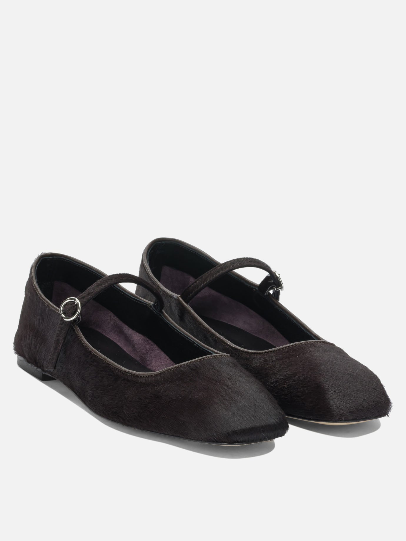 Mary Jane ballet flats 100% ponyhair on calf leather - 100% leather  Brown - Aeyde Women | PDP | VIETTI Online Store | Zoom-Modal_2
