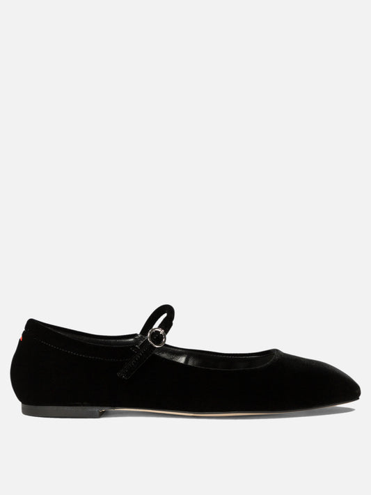 Mary Jane ballet flats 100% velvet - 100% leather  Black - Aeyde Women | PDP | VIETTI Online Store 
