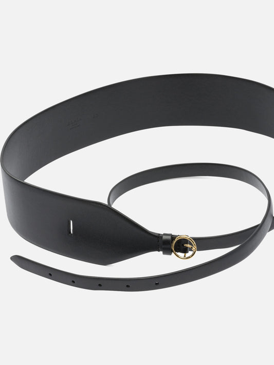 Alaïa Wide double leather belt 10647832_80 Black 2