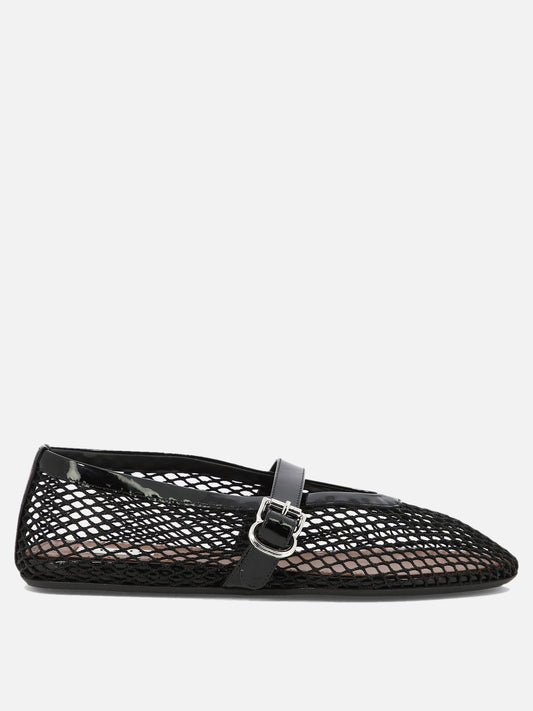 Mary Jane ballet flats 90% polyamide 10% calf leather - 100% rubber  Black - Alaïa Women | PDP | VIETTI Online Store 
