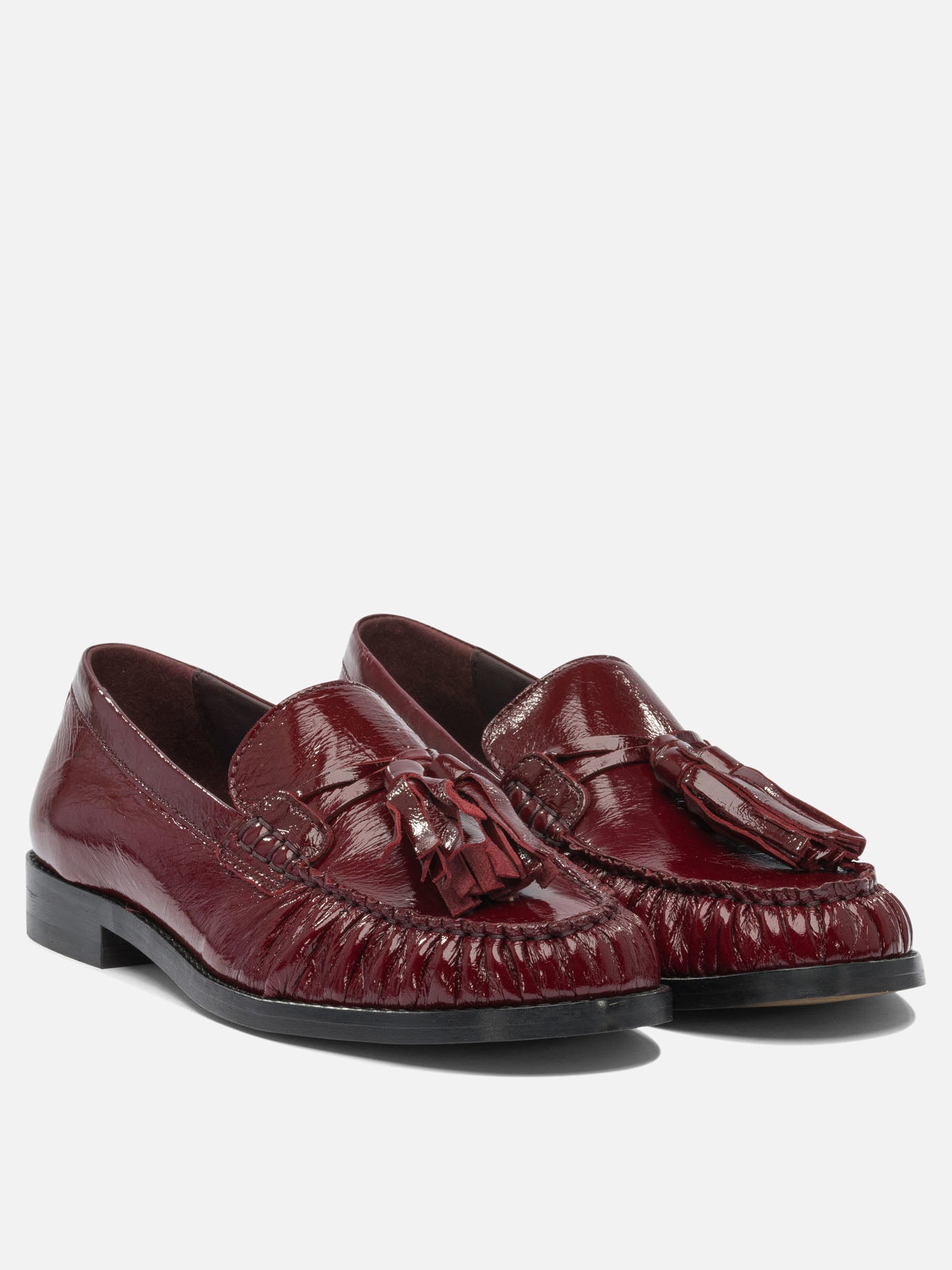 Loafers 100% goat leather - 100% cuerolite  Bordeaux - Alohas Women | PDP | VIETTI Online Store | thumbnail_2