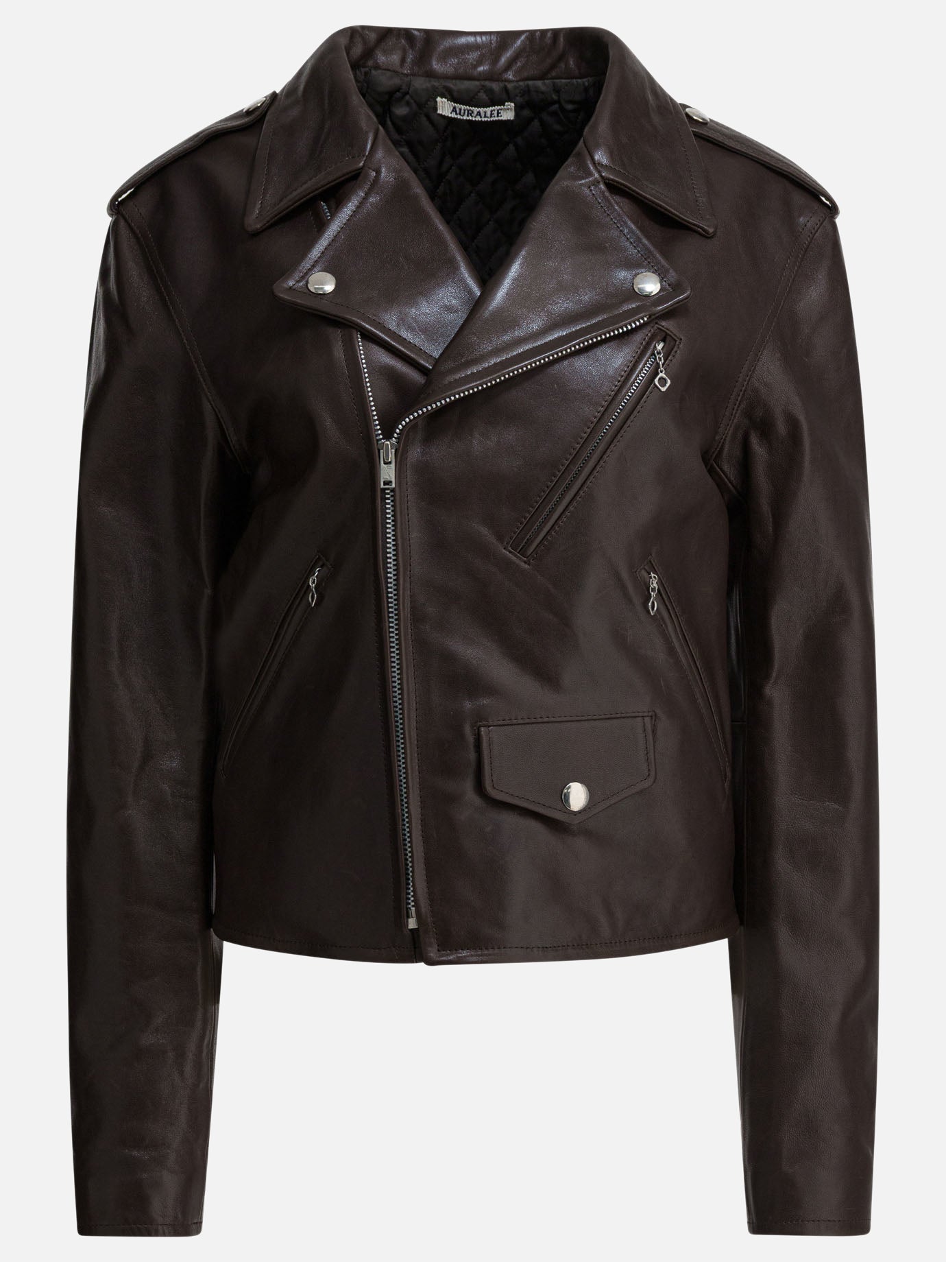 Leather jackets Solid colour  Brown - Auralee Men | PDP | VIETTI Online Store | thumbnail