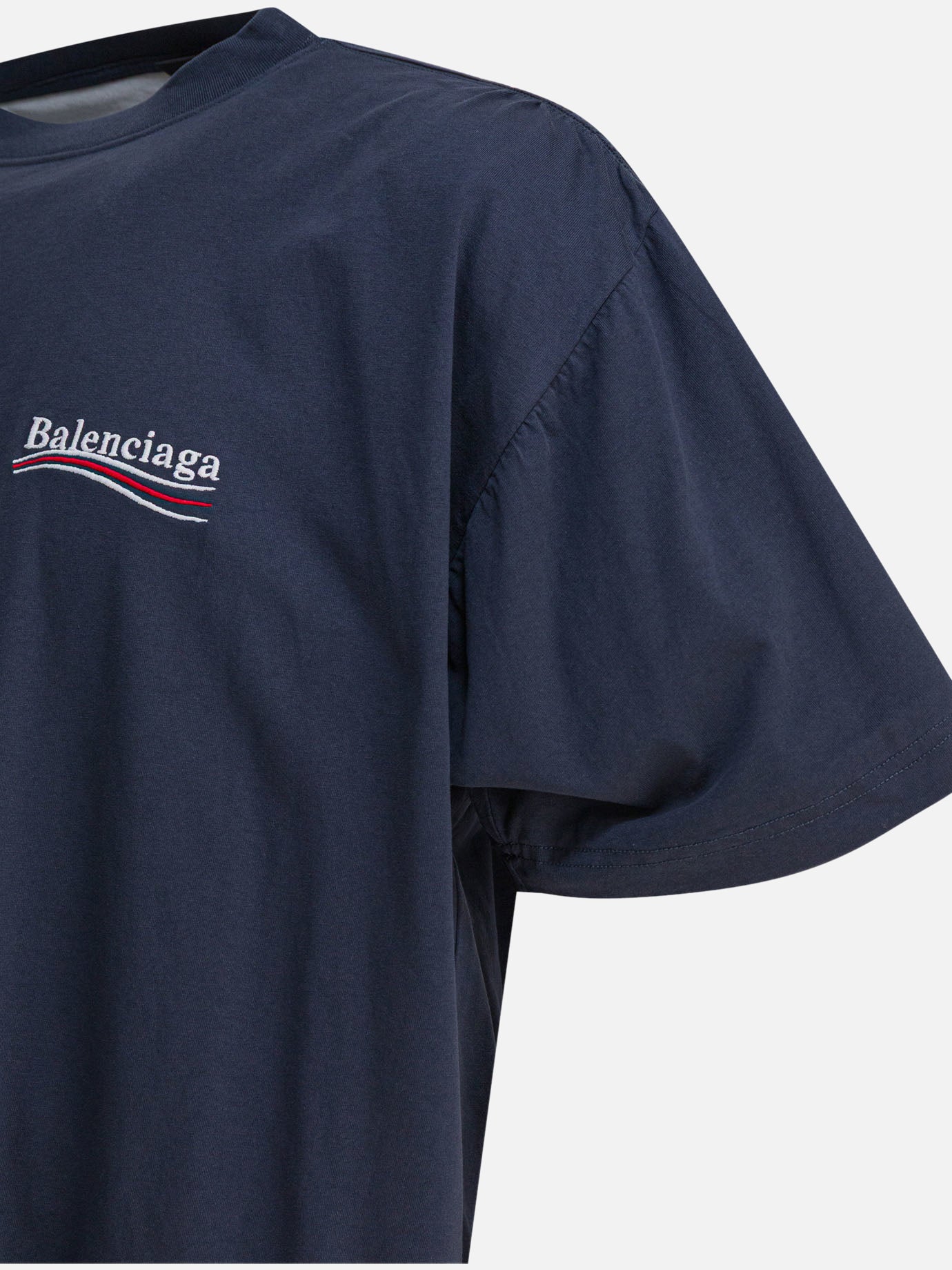 Crewneck t-shirts Logo  Blue - Balenciaga Men | PDP | VIETTI Online Store | thumbnail_4
