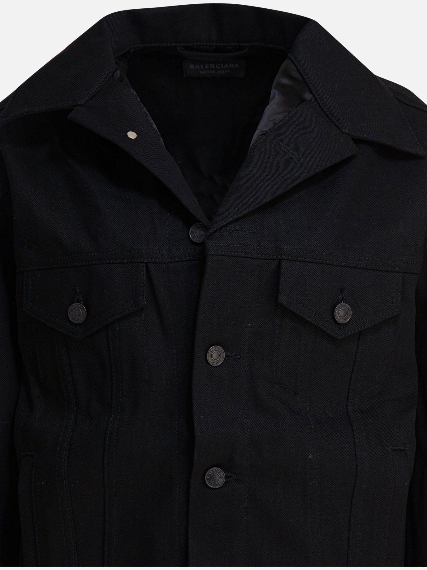 Giacche in denim Solid colour  Nero - Balenciaga Donna | PDP | VIETTI Online Store | thumbnail_3
