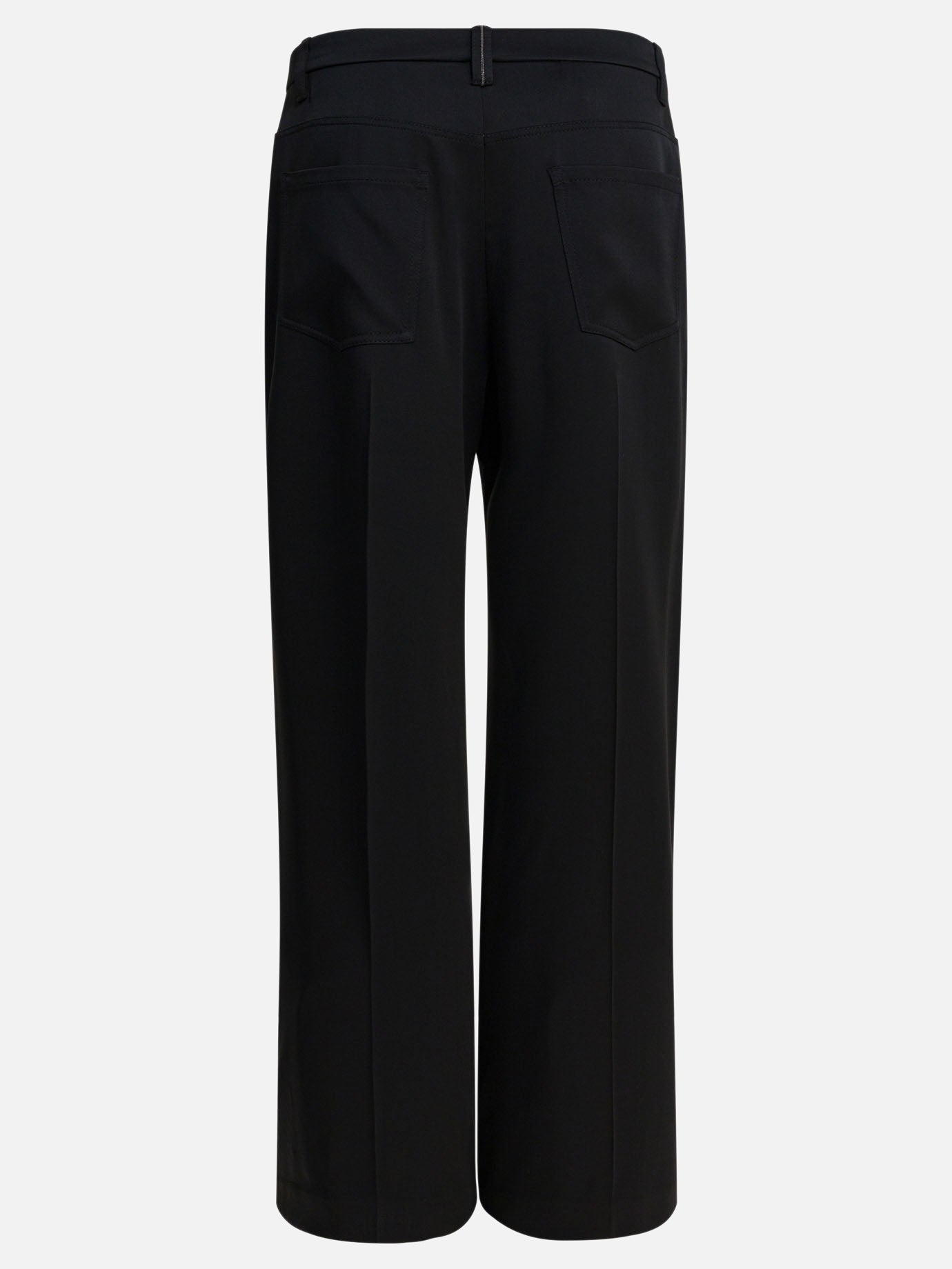 Tailored trousers Solid colour  Black - Brunello Cucinelli Women | PDP | VIETTI Online Store | thumbnail_2