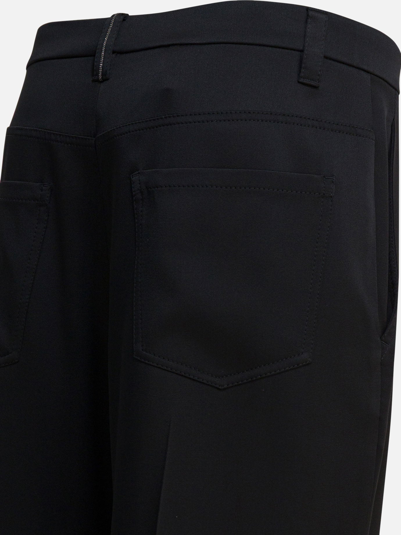 Tailored trousers Solid colour  Black - Brunello Cucinelli Women | PDP | VIETTI Online Store | thumbnail_4