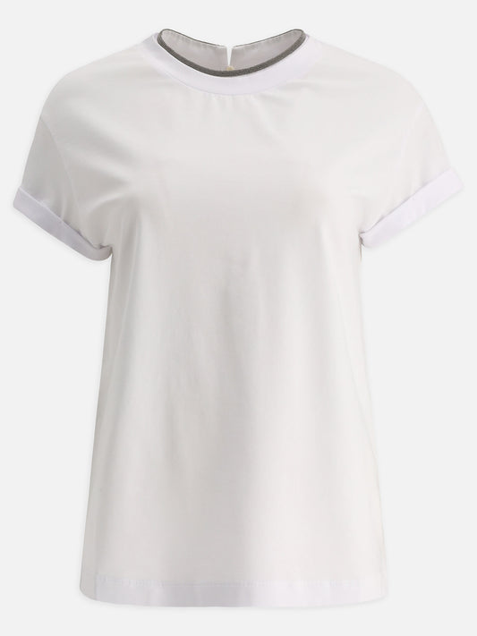 T-shirt girocollo Solid colour  Bianco - Brunello Cucinelli Donna | PLP | VIETTI Online Store 
