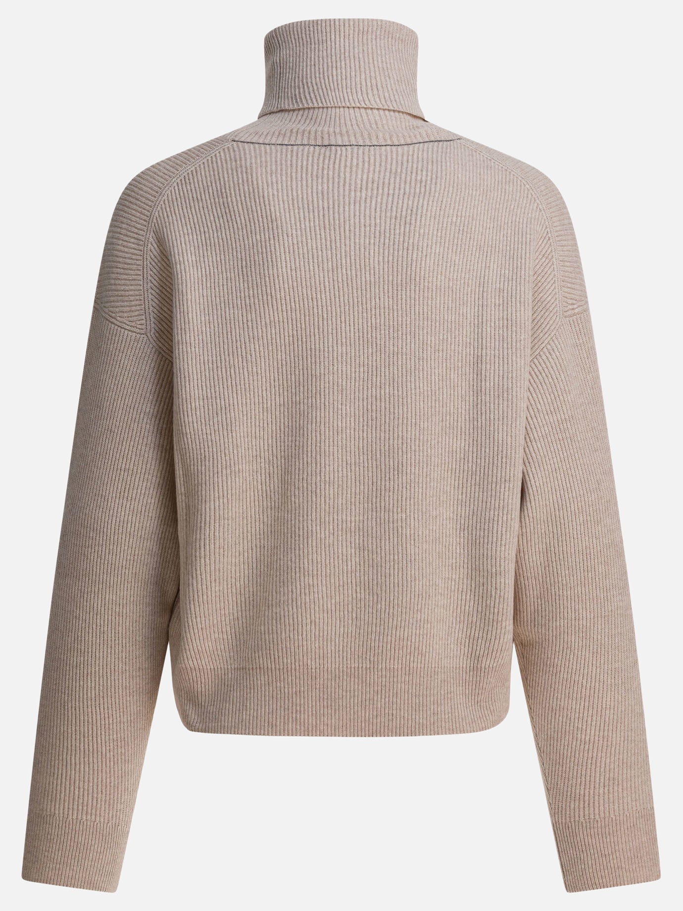 Turtleneck sweaters Solid colour  Beige - Brunello Cucinelli Women | PDP | VIETTI Online Store | thumbnail_2