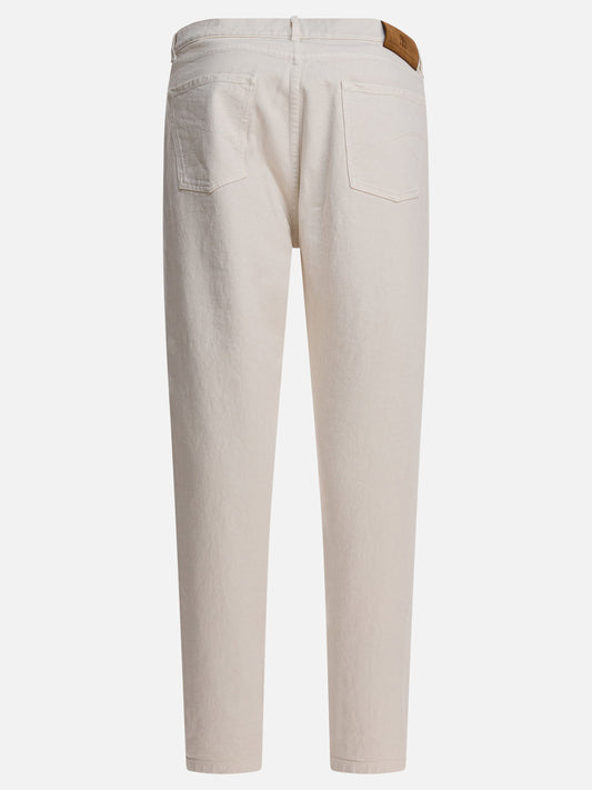 Jeans a gamba dritta Tinta unita  Bianco - Brunello Cucinelli Uomo | VIETTI Online Store | 2
