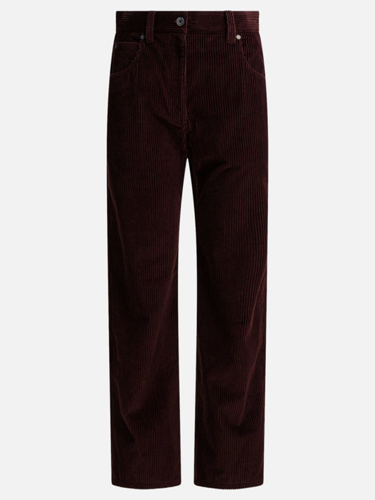 Leisure trousers Solid colour  Bordeaux - Brunello Cucinelli Women | PDP | VIETTI Online Store 
