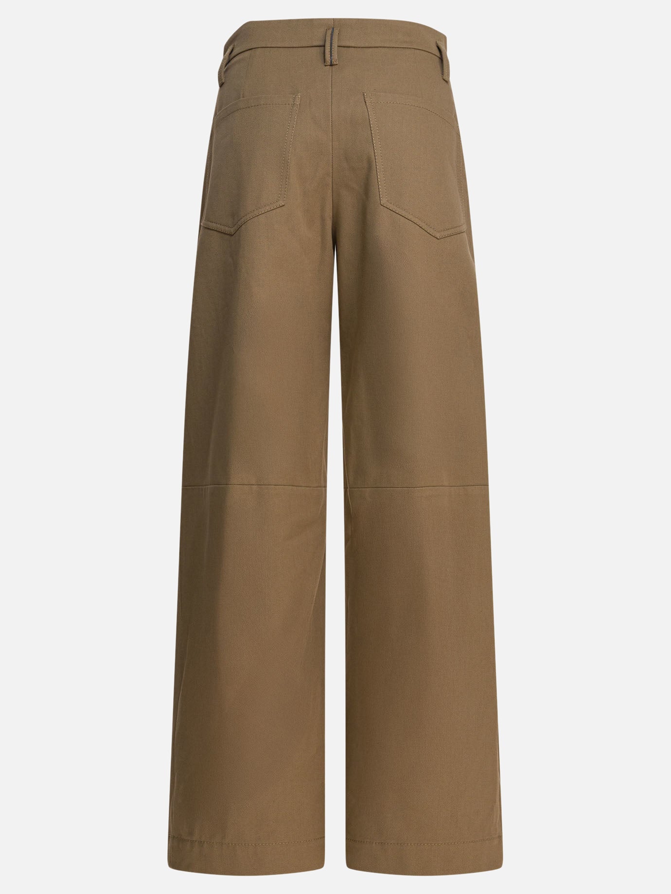 Leisure trousers Solid colour  Brown - Brunello Cucinelli Women | PDP | VIETTI Online Store | thumbnail_2