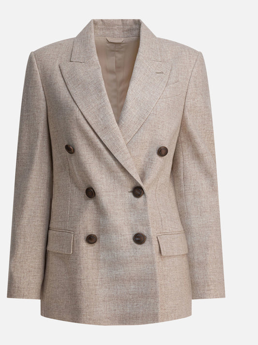 Blazers Solid colour  Beige - Brunello Cucinelli Women | PLP | VIETTI Online Store 
