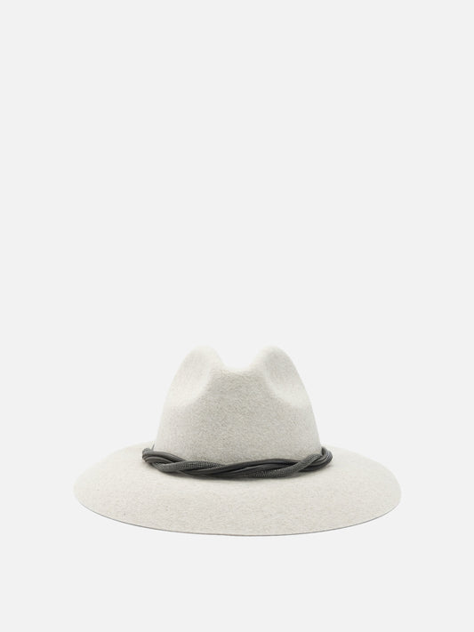 Cappelli classici 100% felt  Bianco - Brunello Cucinelli Donna | PDP | VIETTI Online Store 
