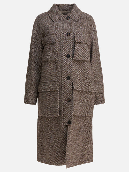 Cappotti lunghi Mélange  Marrone - Brunello Cucinelli Donna | PDP | VIETTI Online Store 
