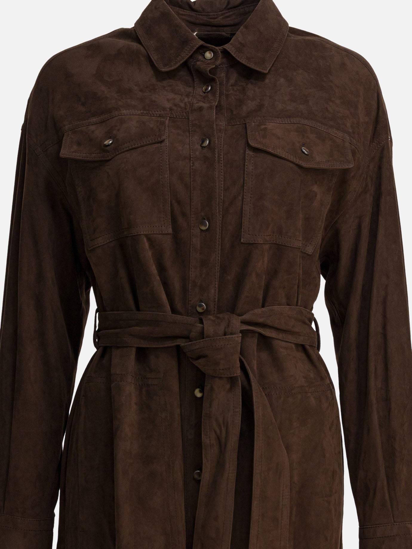 Cappotti lunghi Solid colour  Marrone - Brunello Cucinelli Donna | PDP | VIETTI Online Store | thumbnail_3