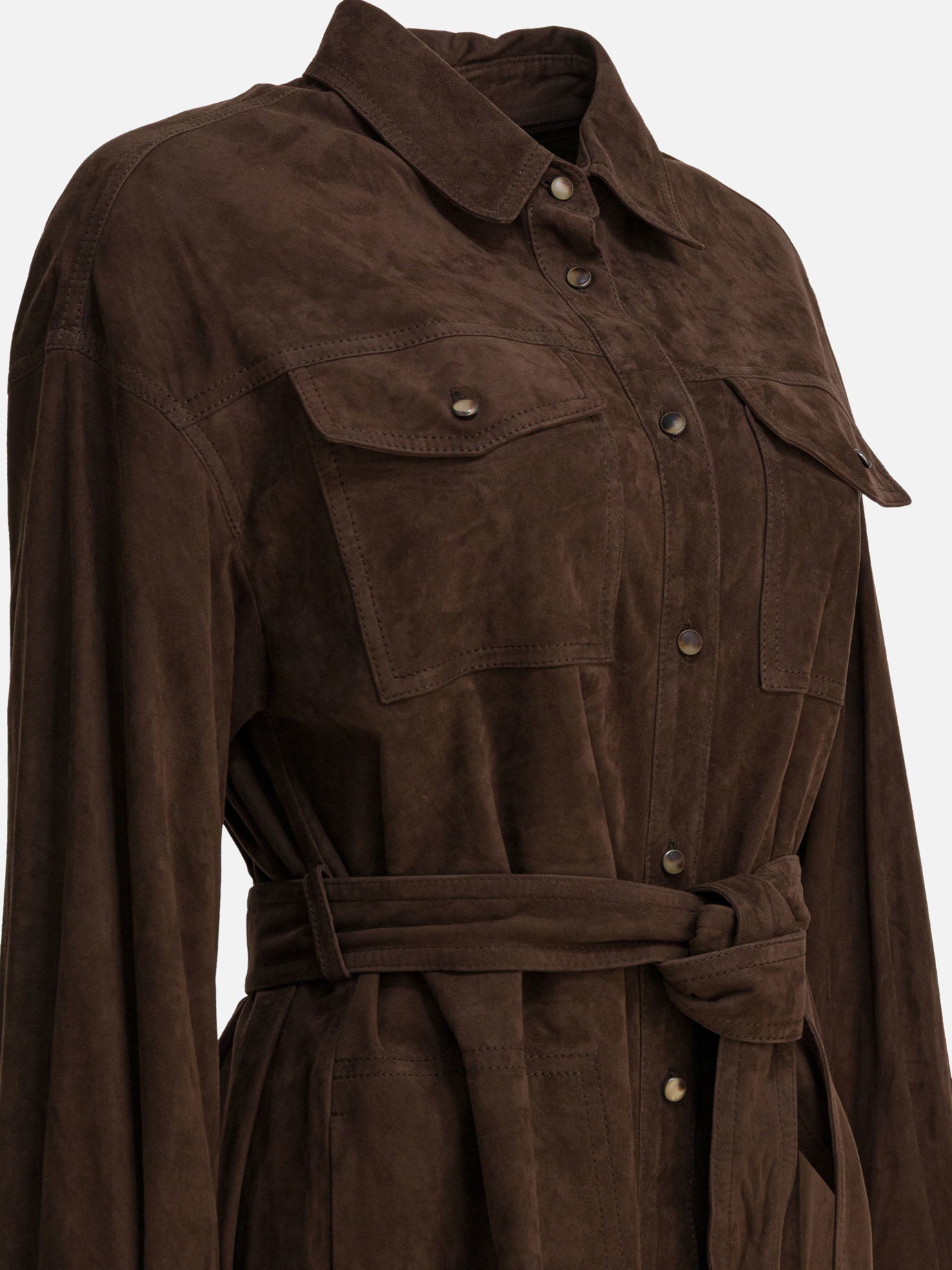 Cappotti lunghi Solid colour  Marrone - Brunello Cucinelli Donna | PDP | VIETTI Online Store | Zoom-Modal_4

