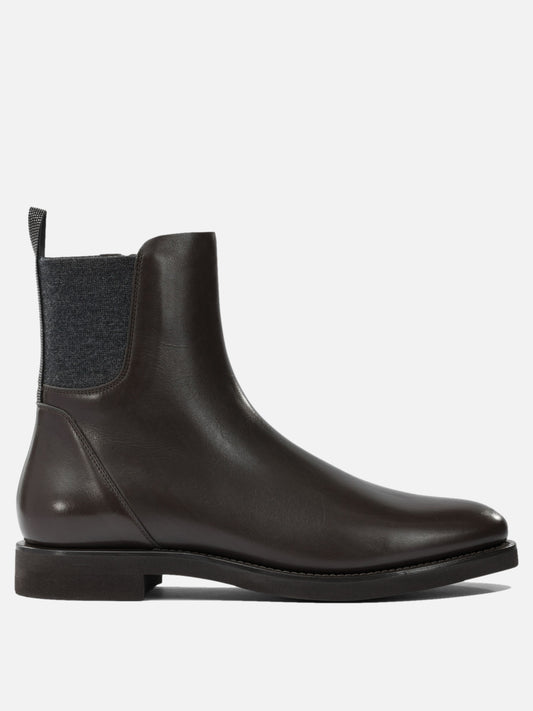 Chelsea boots 100% calf leather - 100% calf leather  Brown - Brunello Cucinelli Women | PDP | VIETTI Online Store 
