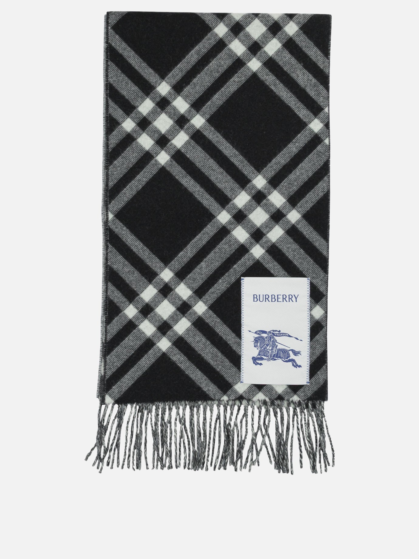 Fringed scarves 100% cashmere  Black - Burberry Women | PDP | VIETTI Online Store | thumbnail
