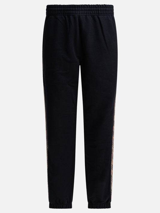 Burberry Trousers with Check trim 10746763_S Black 1
