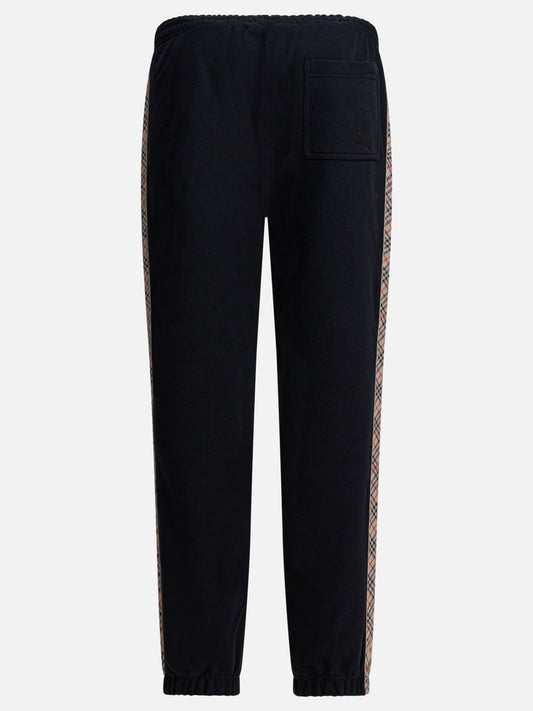 Burberry Trousers with Check trim 10746763_S Black 2