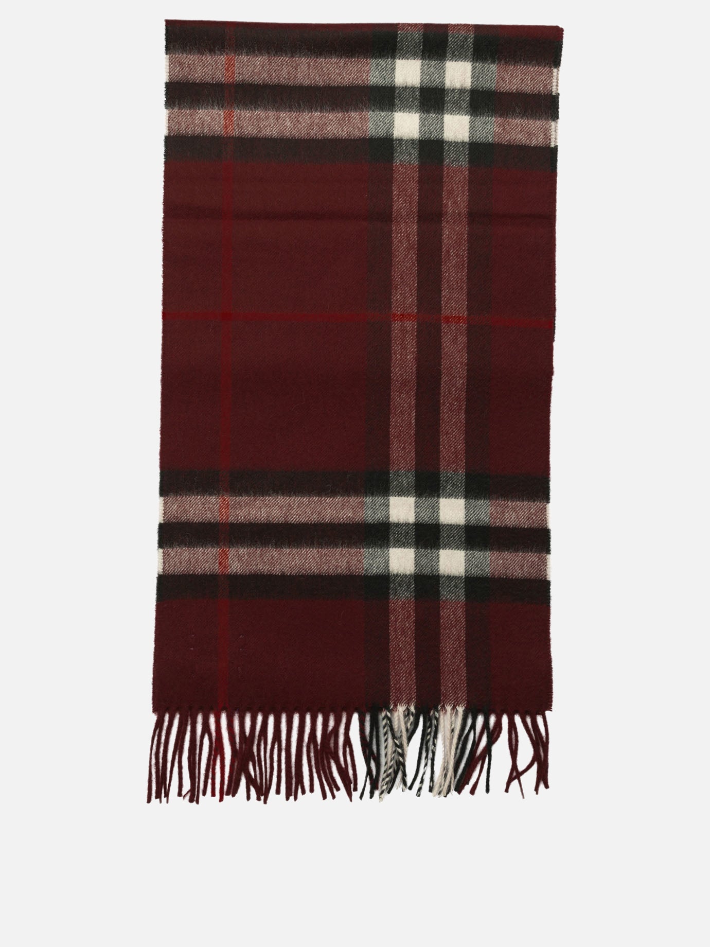 Sciarpe con frange 100%cashmere  Bordeaux - Burberry Uomo | PDP | VIETTI Online Store | thumbnail