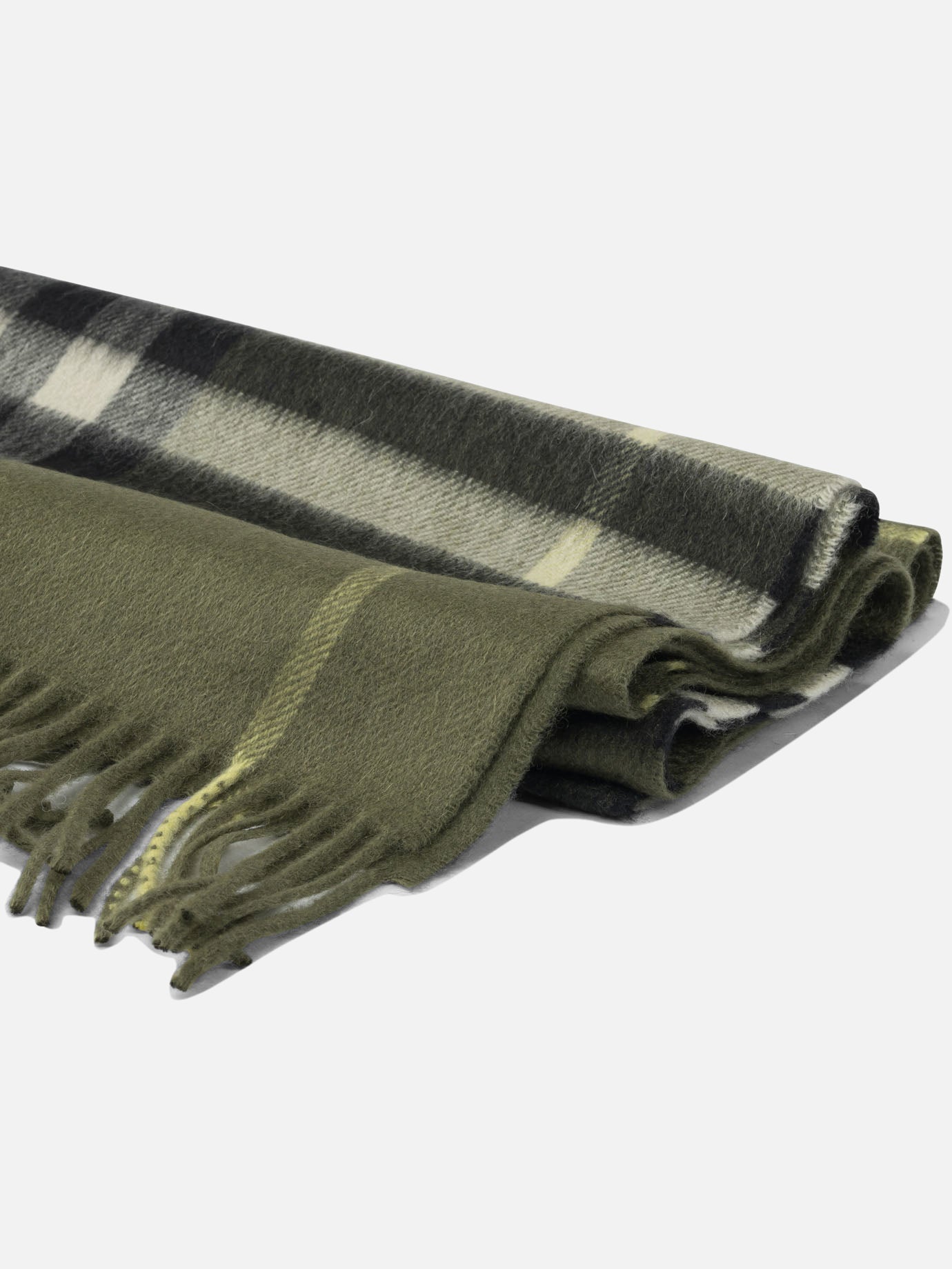 Fringed scarves 100% cashmere  Green - Burberry Men | PDP | VIETTI Online Store | thumbnail_2