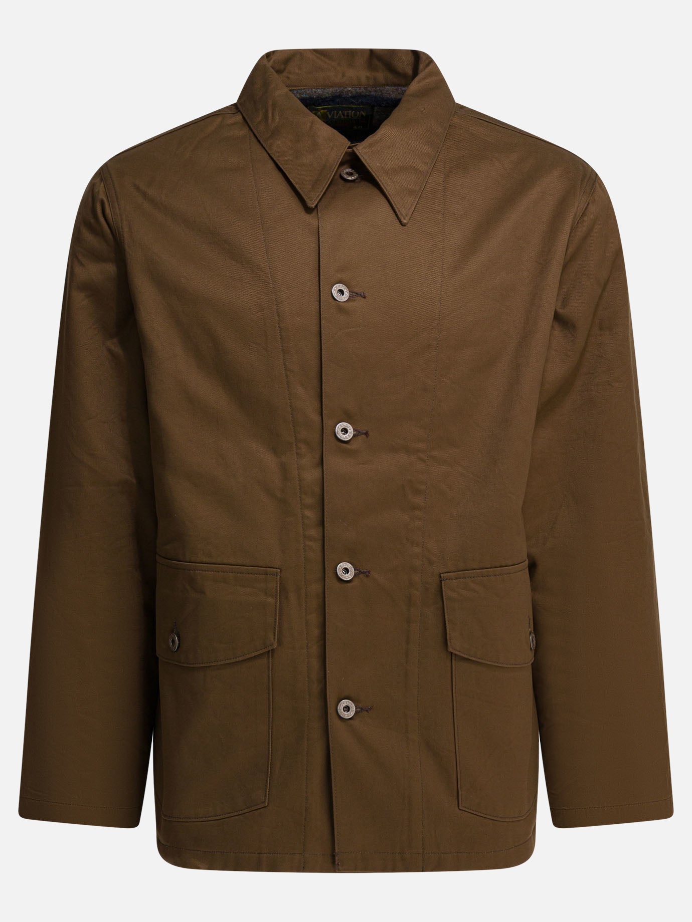 Overshirt jackets Solid colour  Brown - Buzz Rickson's Men | PDP | VIETTI Online Store | Zoom-Modal
