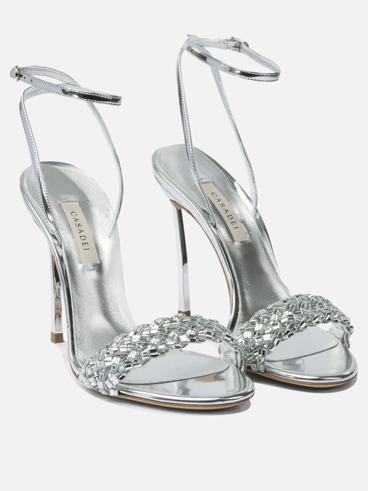 Sandali con tacco 100% leather - 100% leather  Argento - Casadei Donna | PDP | VIETTI Online Store | 2
