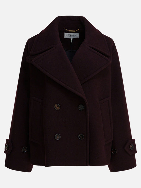 Cappotti corti Solid colour  Bordeaux - Chloé Donna | PDP | VIETTI Online Store 
