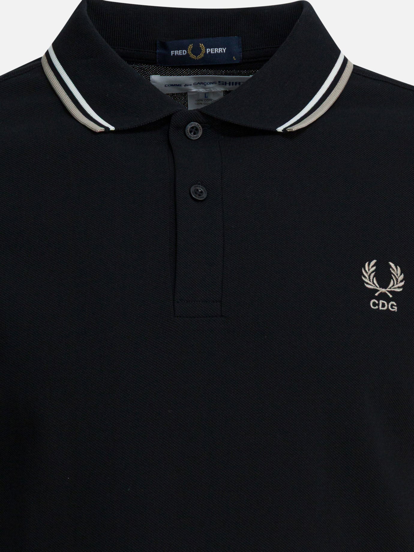 Polo shirts with buttons Logo  Black - Comme Des Garçons Shirt Men | PDP | VIETTI Online Store | Zoom-Modal_3
