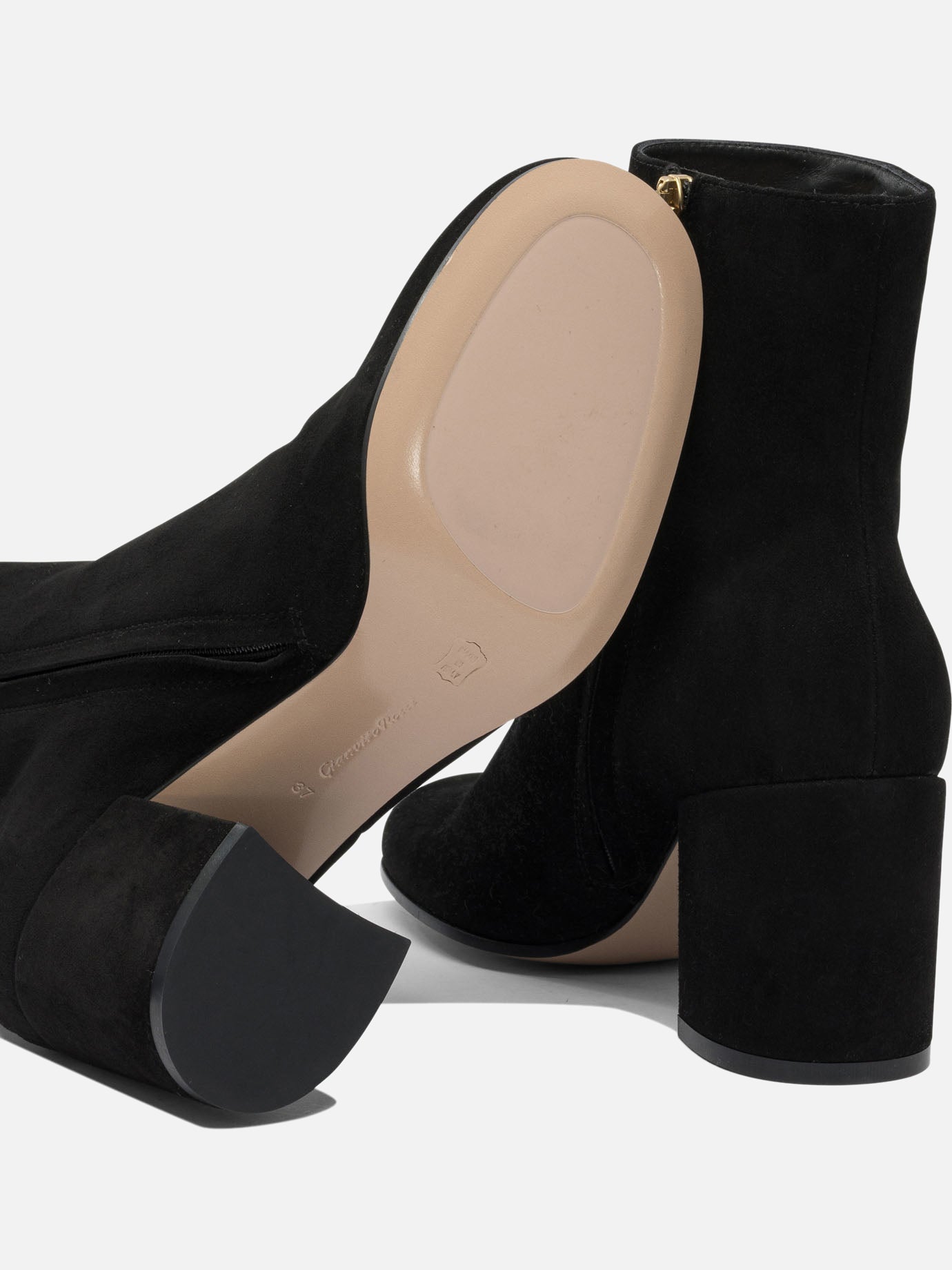 Zipped boots 100% suede - 100% leather  Black - Gianvito Rossi Women | PDP | VIETTI Online Store | thumbnail_5