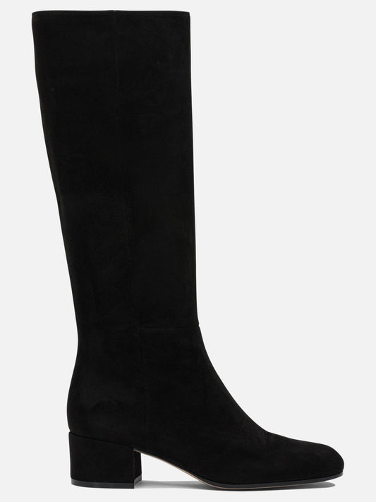 Knee-high 100% suede - 100% leather  Black - Gianvito Rossi Women | PDP | VIETTI Online Store 
