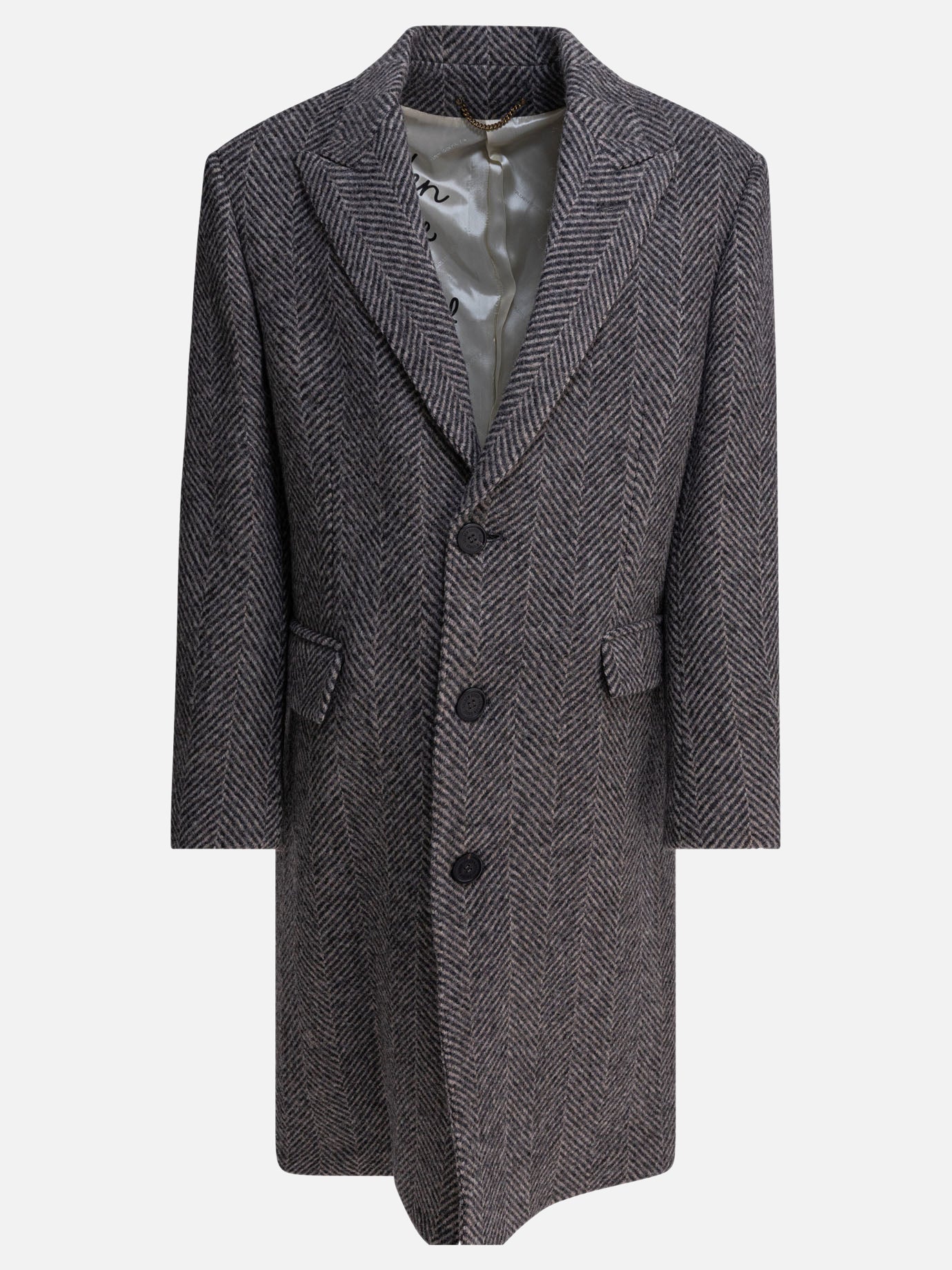 Long coats Herringbone  Grey - Golden Goose Men | PDP | VIETTI Online Store | thumbnail