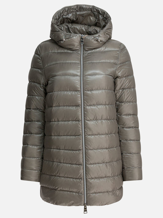 Down coats Solid colour  Grey - Herno Women | PLP | VIETTI Online Store 
