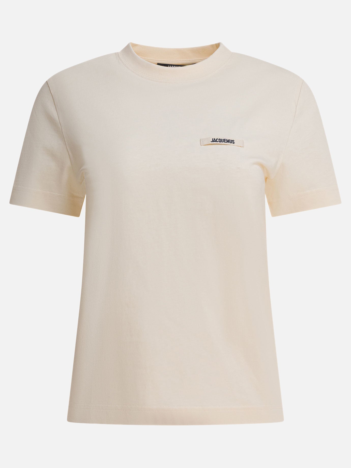 T-shirt girocollo Logo  Beige - Jacquemus Donna | PDP | VIETTI Online Store | thumbnail