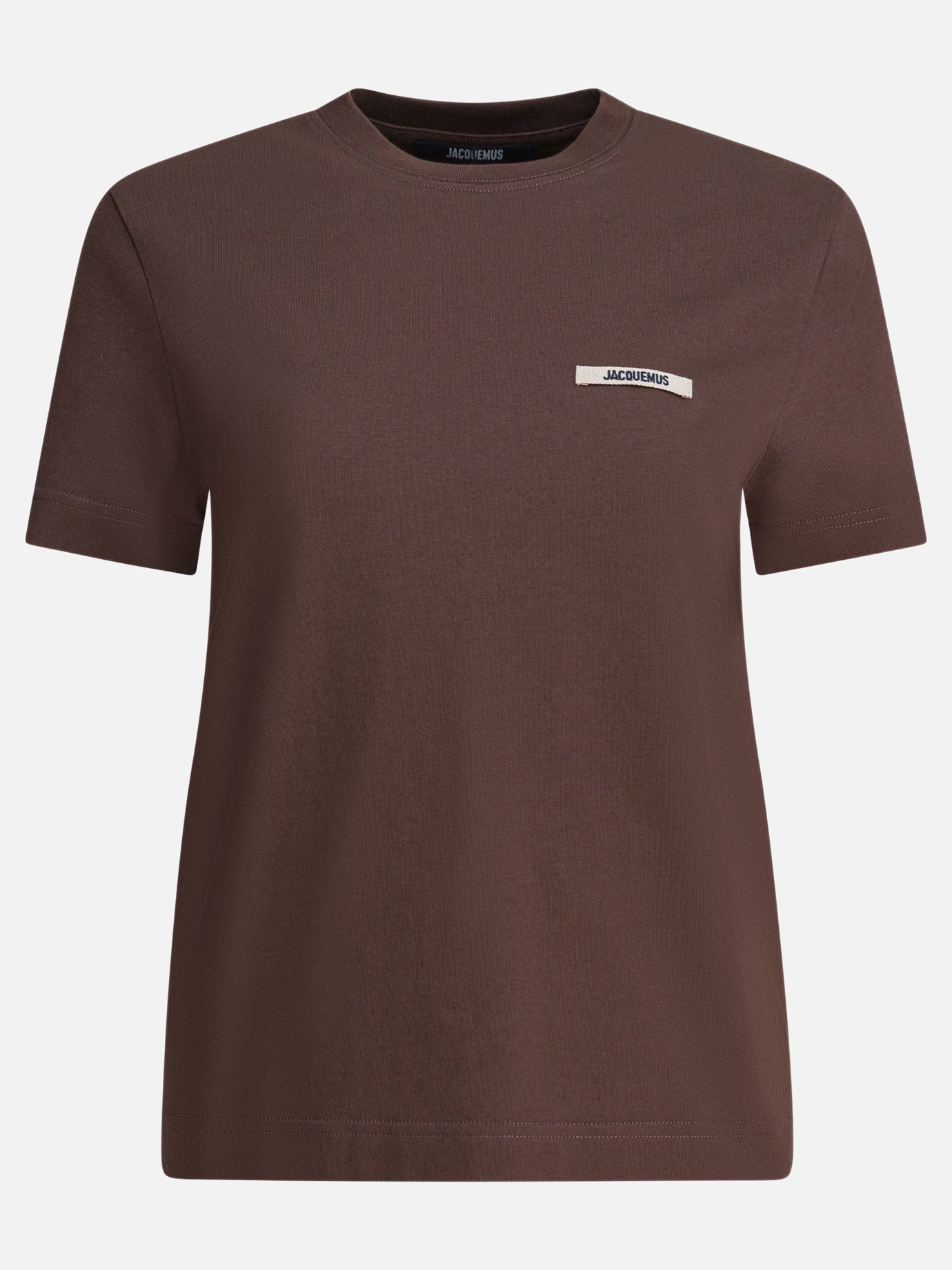T-shirt girocollo Logo  Marrone - Jacquemus Donna | PDP | VIETTI Online Store | thumbnail