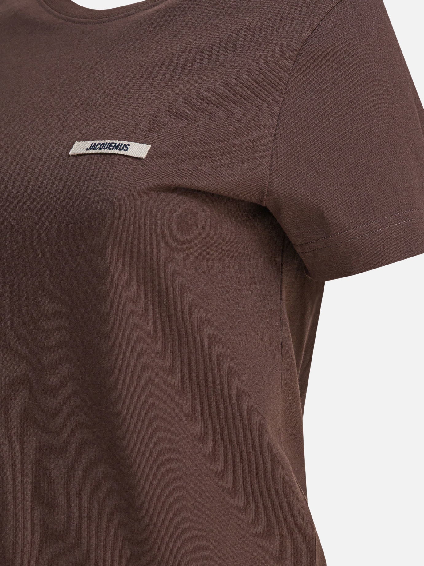 T-shirt girocollo Logo  Marrone - Jacquemus Donna | PDP | VIETTI Online Store | Zoom-Modal_4

