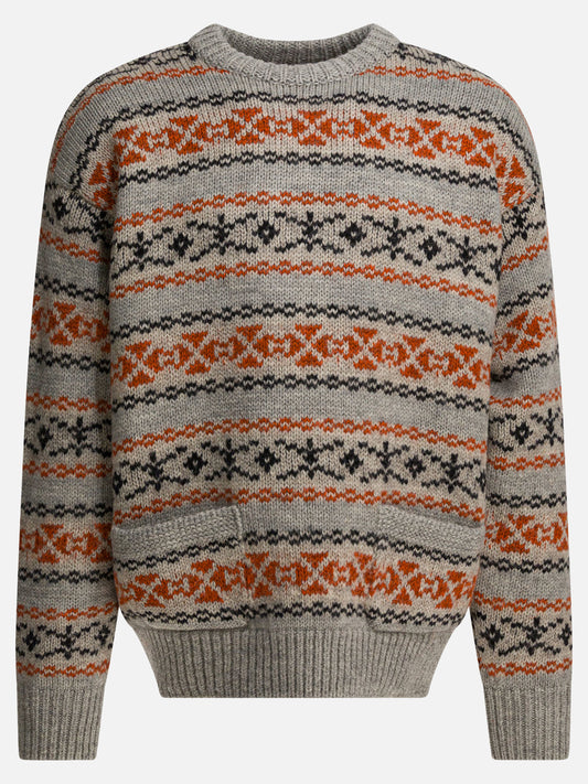 Crewneck sweaters Textured knit  Grey - KAPITAL Men | PLP | VIETTI Online Store 
