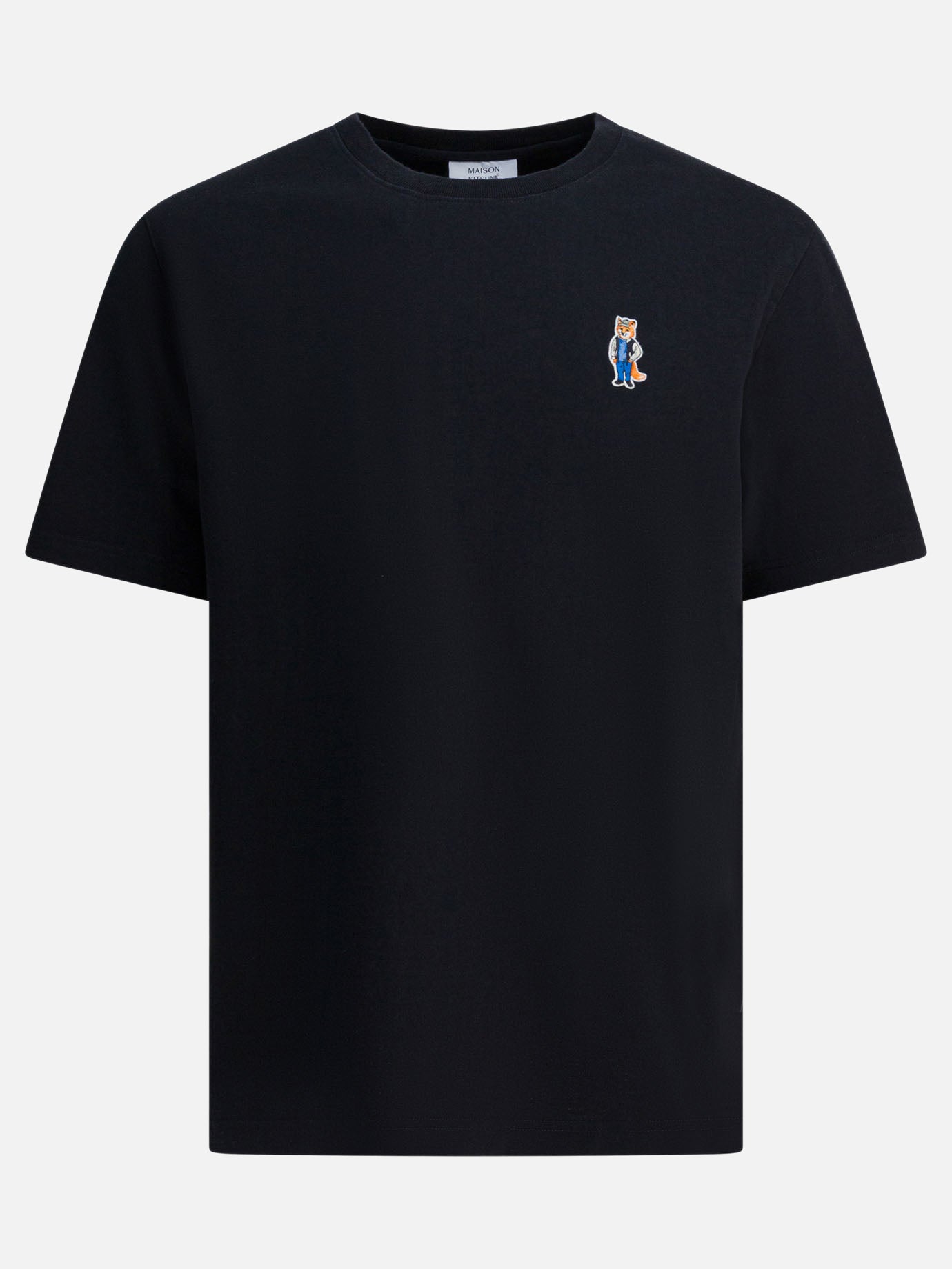 T-shirt girocollo Logo  Nero - Maison Kitsuné Uomo | PDP | VIETTI Online Store | thumbnail