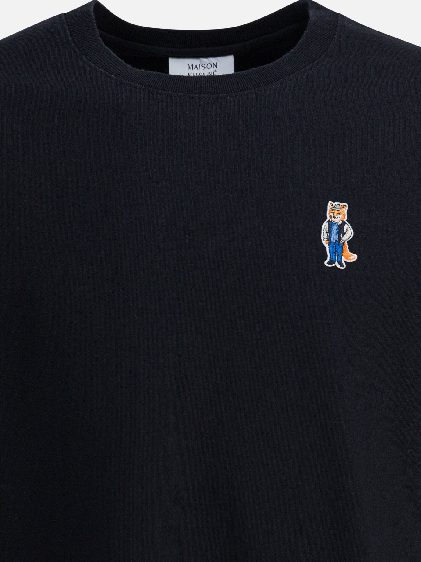 T-shirt girocollo Logo  Nero - Maison Kitsuné Uomo | PDP | VIETTI Online Store | thumbnail_3