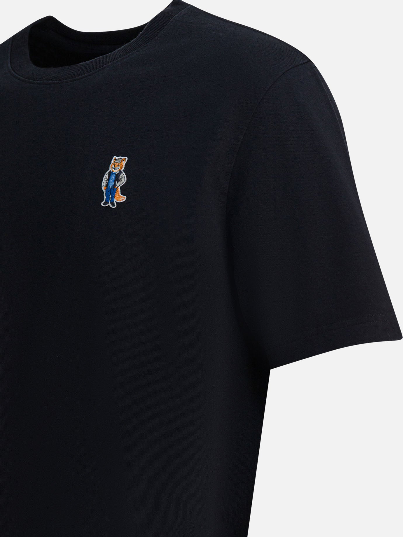 T-shirt girocollo Logo  Nero - Maison Kitsuné Uomo | PDP | VIETTI Online Store | thumbnail_4