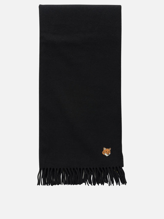 Fringed scarves Logo  Black - Maison Kitsuné Men | PDP | VIETTI Online Store 
