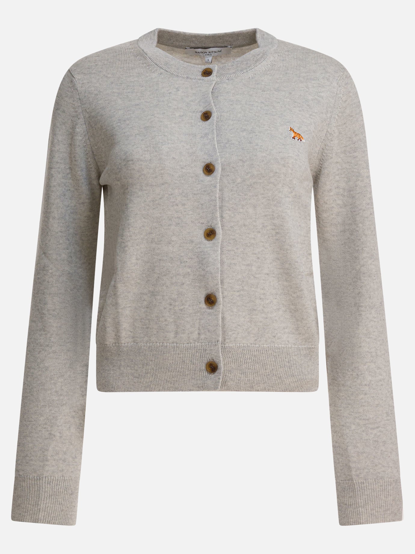 Cardigans Logo  Grey - Maison Kitsuné Women | PDP | VIETTI Online Store | thumbnail