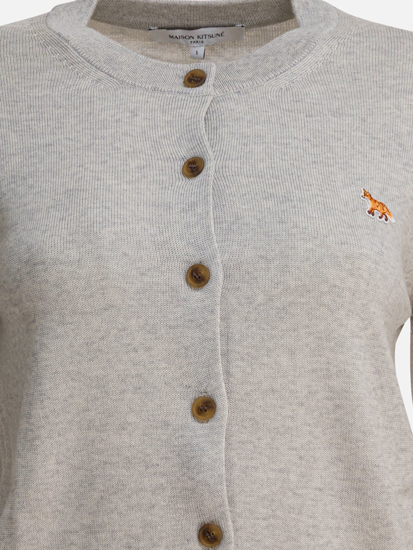 Cardigans Logo  Grey - Maison Kitsuné Women | PDP | VIETTI Online Store | thumbnail_3