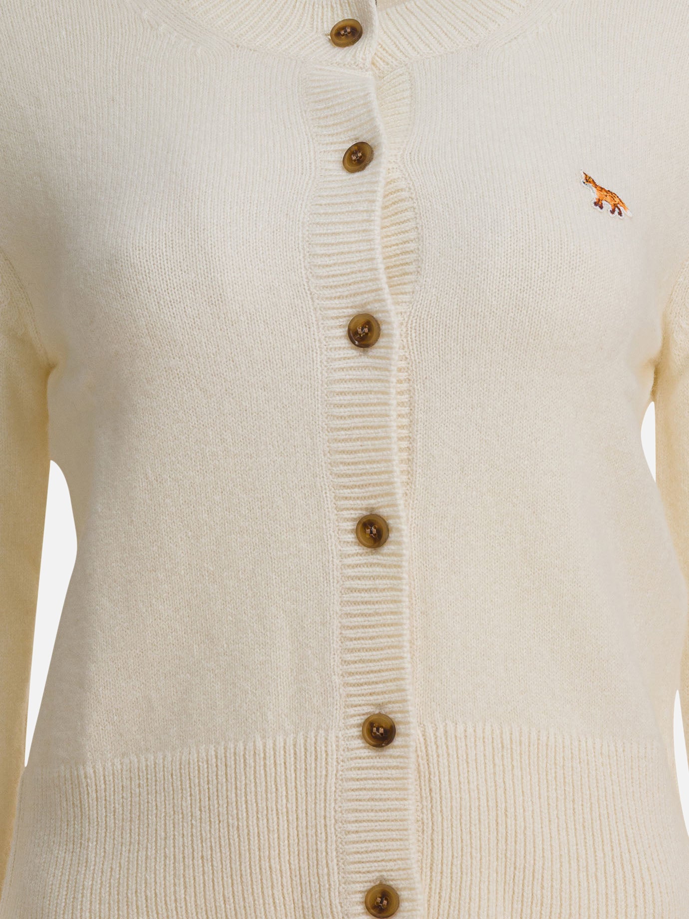 Cardigans Solid colour  Beige - Maison Kitsuné Women | PDP | VIETTI Online Store | thumbnail_3