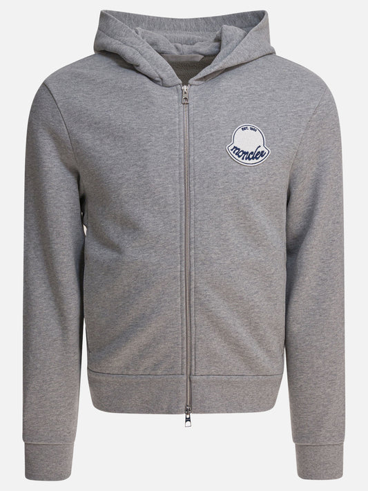 Felpe con zip Logo  Grigio - Moncler Uomo | VIETTI Online Store 
