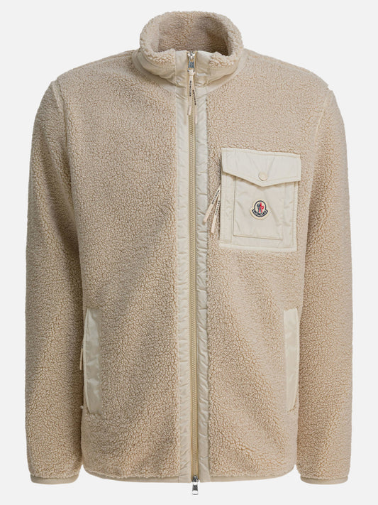Felpe con zip Logo  Beige - Moncler Uomo | PDP | VIETTI Online Store 
